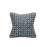 Faye Indigo Natural Cushion Cover - Rouge Piping - 40x40cm