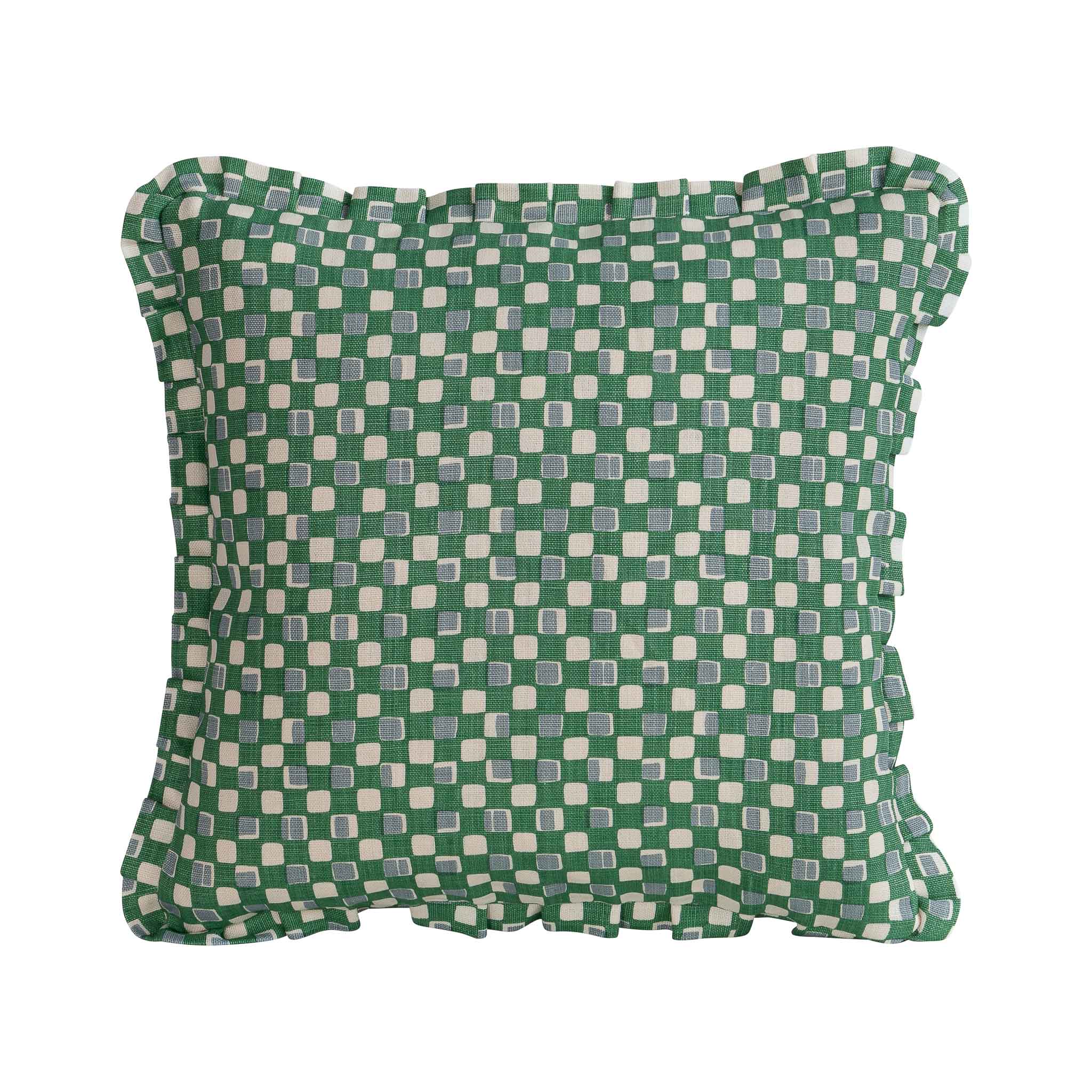 Faye Pea Green Cushion Cover - Ruffles - 50x50cm