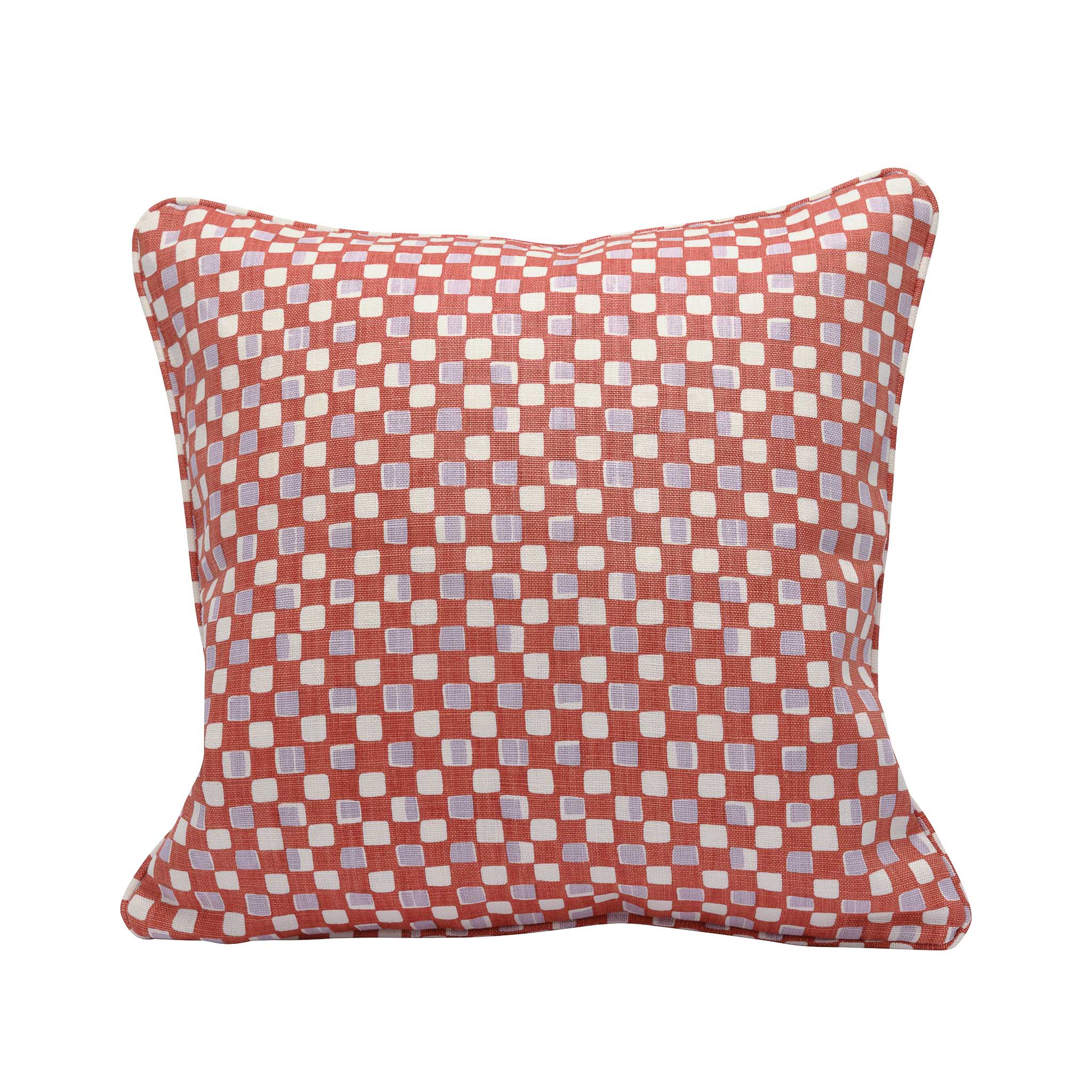 Faye Rust & Lilac Cushion Cover - 50x50cm