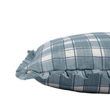 Gingham Blue Cushion Cover - Ruffles - 50x50cm
