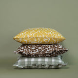 Gingham Sage Cushion Cover - Ruffles - 50x50cm