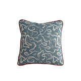 Karin's Dress Denim Cushion Cover - Rouge Piping - 40x40cm