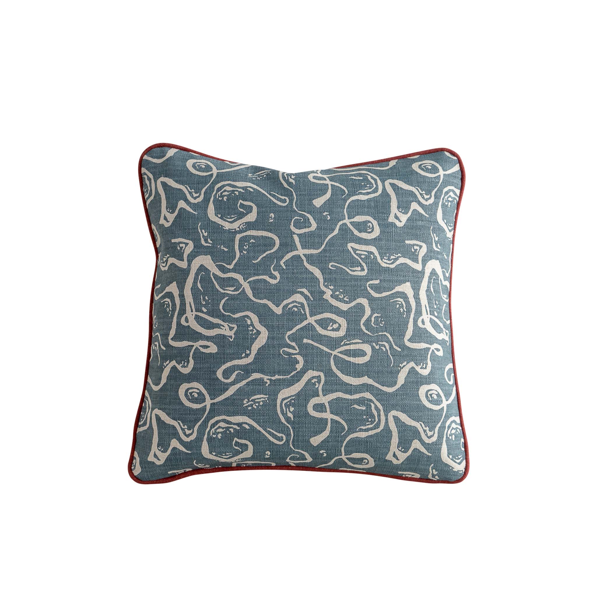 Karin's Dress Denim Cushion Cover - Rouge Piping - 40x40cm
