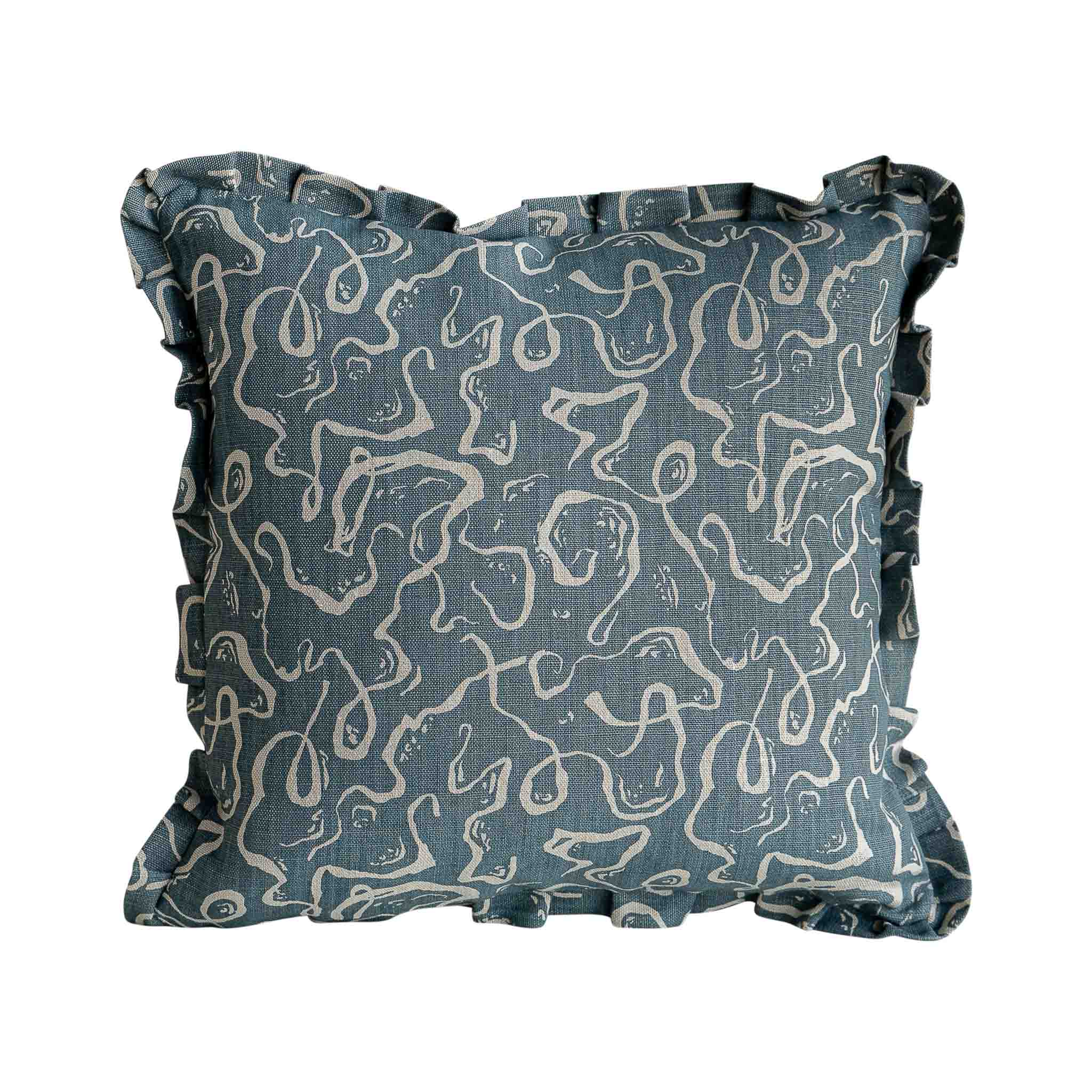 Karin's Dress Denim Cushion Cover - Ruffles - 50x50cm
