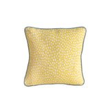 Spotty Lemon Cushion Cover - Aquamarine Piping - 40x40cm