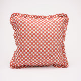 Faye Rust & Lilac ruffled cushion cover