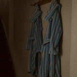 Pelle Vävare x Cathy Nordström Bathrobe - Stig Stripe Danish Blue