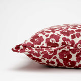 Florence Red ruffled cushion cover