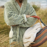 Pelle Vävare x Cathy Nordström Bathrobe - Spotty Sage