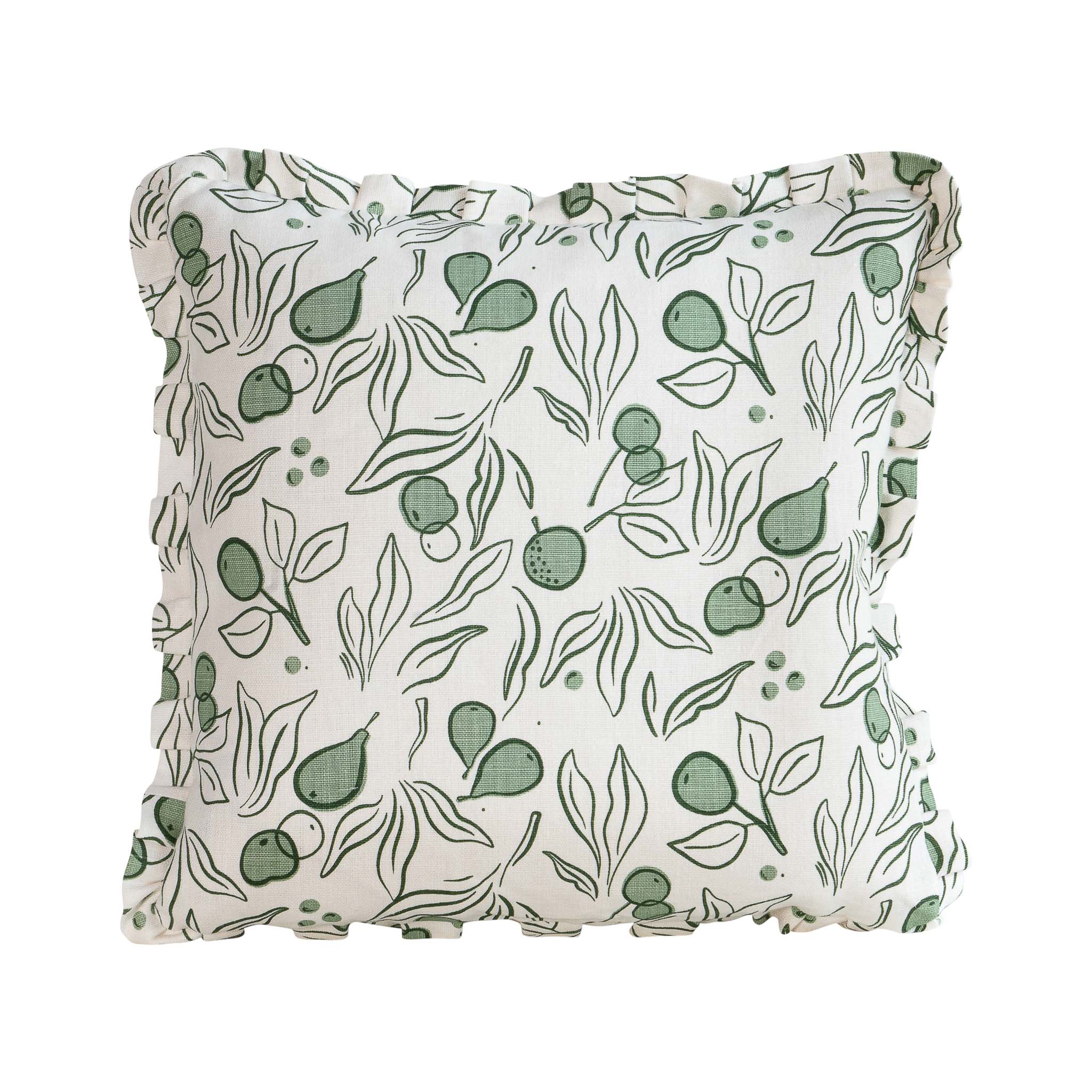 Anita Cedar Green Cushion Cover - Ruffles - 50x50cm