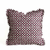 Faye Plum ruffled cushion cover