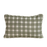 Gingham Sage cushion cover long