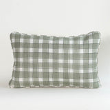Gingham Sage cushion cover long