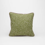 Spotty Moss cushion w grape piping