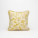 The Met Saffron cushion w mustard piping