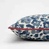 Florence Indigo cushion w. rouge piping
