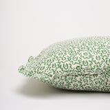 Barbro Green ruffled cushion cover