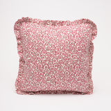 Barbro Raspberry ruffled cushion cover