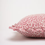 Barbro Raspberry ruffled cushion cover