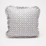 Faye Dove Blue ruffled cushion cover