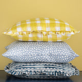 Gingham Lemon Cushion Cover - Ruffles - 50x50cm