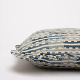 Marianne Indigo Natural ruffled cushion cover