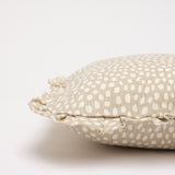Spotty Taupe ruffled cushion cover