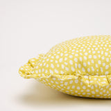 Spotty Lemon ruffled cushion cover